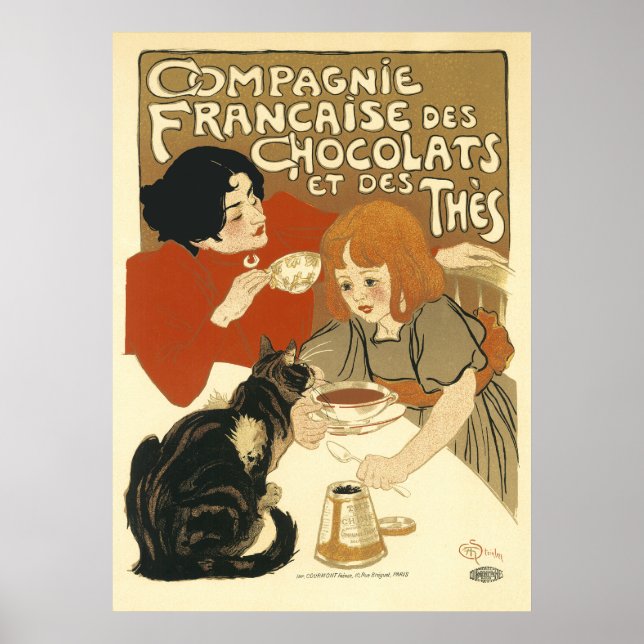 Steinlen - Katzen: Compagnie Francaise des Chocola Poster (Vorne)