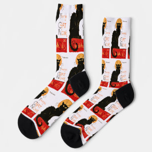 Steinlen Schwarze Katze Klassischer Französischer  Socken