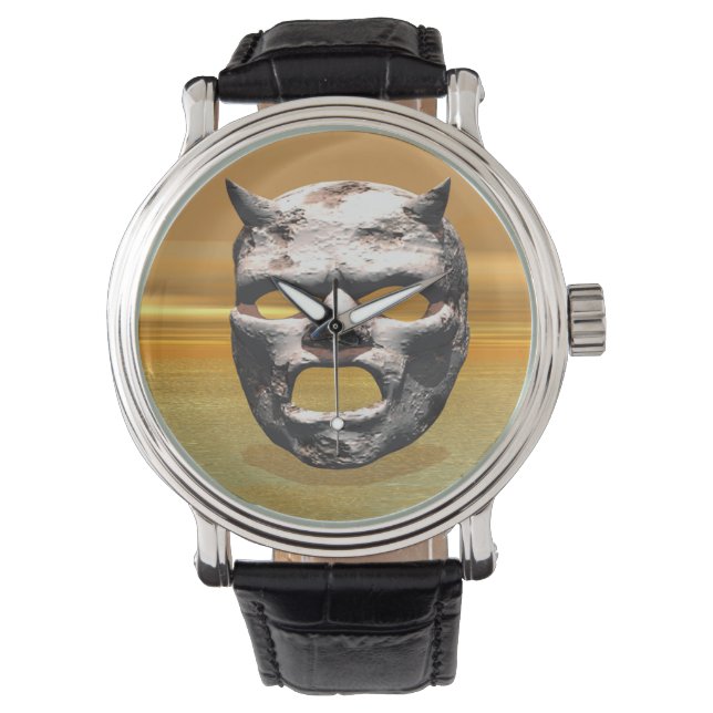 Steinmaske Armbanduhr (Vorderseite)