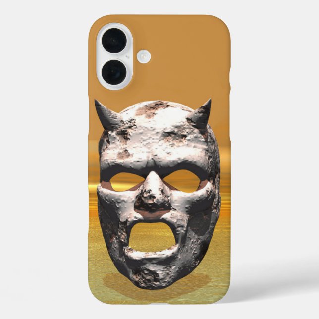 Steinmaske iPhone 16 Plus Hülle (Rückseite)