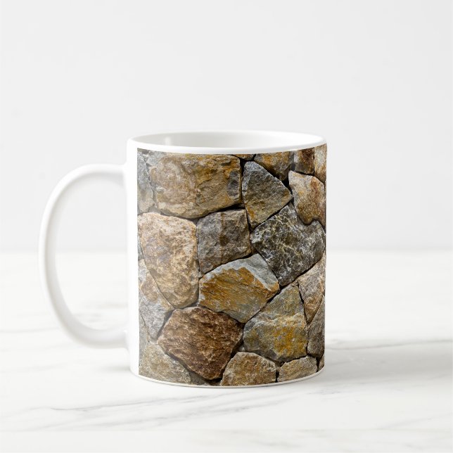 Steinmauer: Dekoratives Design Kaffeetasse (Links)