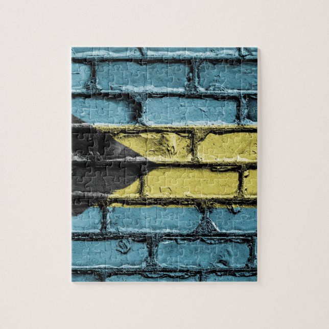 Steinmauer-Flagge der Bahamas (Vertikal)