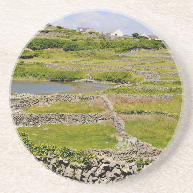 Steinmauern Irlands Sandstein Untersetzer (Vorne)