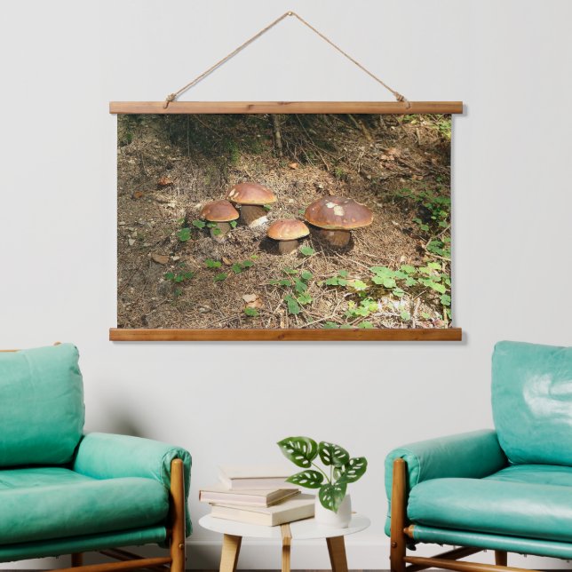 Steinpilz Wandteppich Mit Holzrahmen (Wohnzimmer)