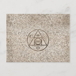 Steinsymbol der Philosophin: Alchemisches Muster 3 Feiertagspostkarte