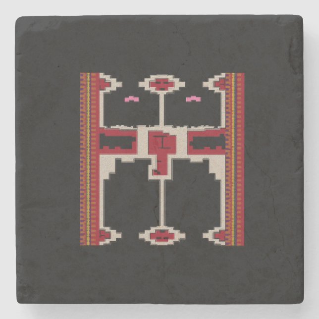 Steinuntersetzer mit Borneo-Design (Vorderseite)