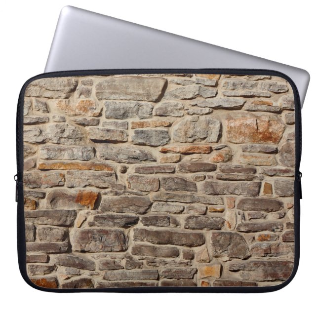 Steinwand rustikaler Hintergrund Laptopschutzhülle (Vorderseite)
