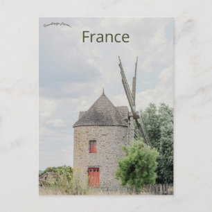 Steinwindmühle in Cherrueix Frankreich Postkarte