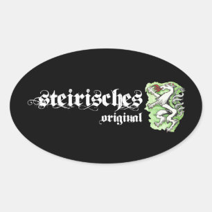 Steirisches Original Aquarell Steiermark Wappen Ovaler Aufkleber