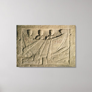 Stela, das ein Ruderboot 'Felix Itala darstellt Leinwanddruck