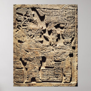 Stela, das einen hohen Priester und eine Frau Poster