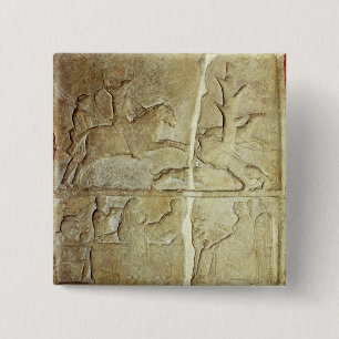 Stela Entlastung, die eine Jagd des wilden Ebers Button