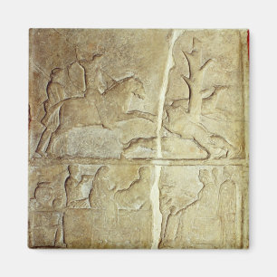Stela Entlastung, die eine Jagd des wilden Ebers Magnet