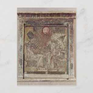 Stela stellt Aten dar und gibt Leben und Postkarte