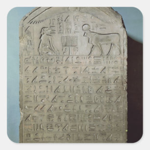 Stela, welches die Beerdigung der API gedenkt Quadratischer Aufkleber
