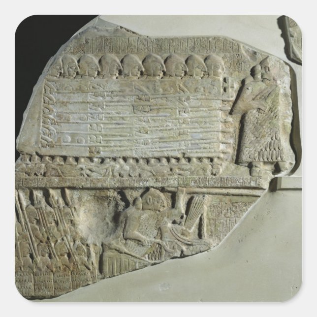 Stele der Geier Quadratischer Aufkleber (Vorderseite)