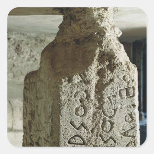 Stele mit dem Text eines heiligen Gesetzes Quadratischer Aufkleber