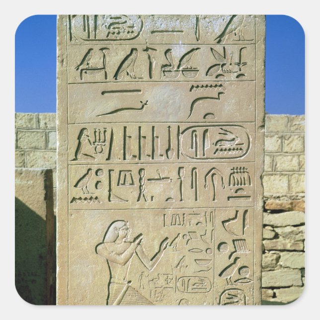 Stele of Unas Old Kingdom Quadratischer Aufkleber (Vorderseite)