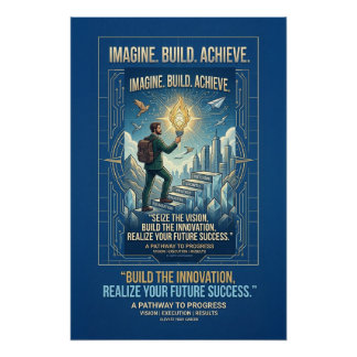 Stell dir vor, baue, erreiche Motivationsposter Poster