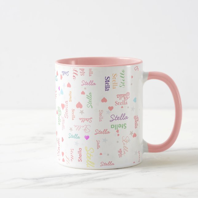 Stella benutzerdefinierte Farbe Name magische Herz Tasse (Rechts)
