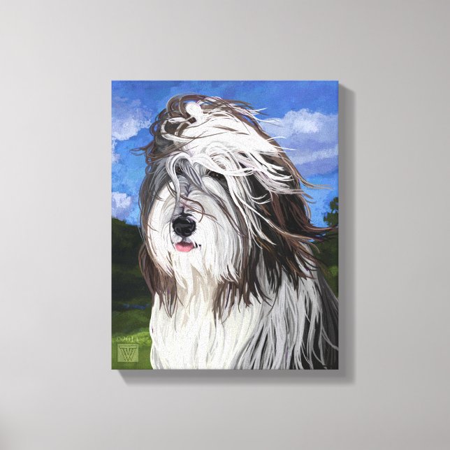 Stella, der englische Schafhund Leinwanddruck (Vorderseite)