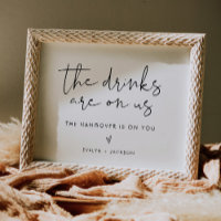 STELLA Funny Open Bar Sign, Drinks sind auf uns