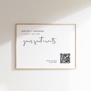 STELLA Hochzeitsstichtabelle QR Code-Zeichen Poster