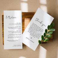 STELLA Menu Mariage minimaliste 4x9