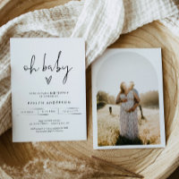 STELLA Minimaliste Photo Oh Baby shower Invitation