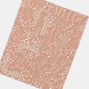 Stella personalisiert name musinotes boho Rose Fleecedecke