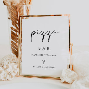 STELLA Pizza Bar Wedding Sign Poster