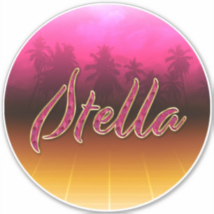 Stella Prénom Golden Pink Autocollants