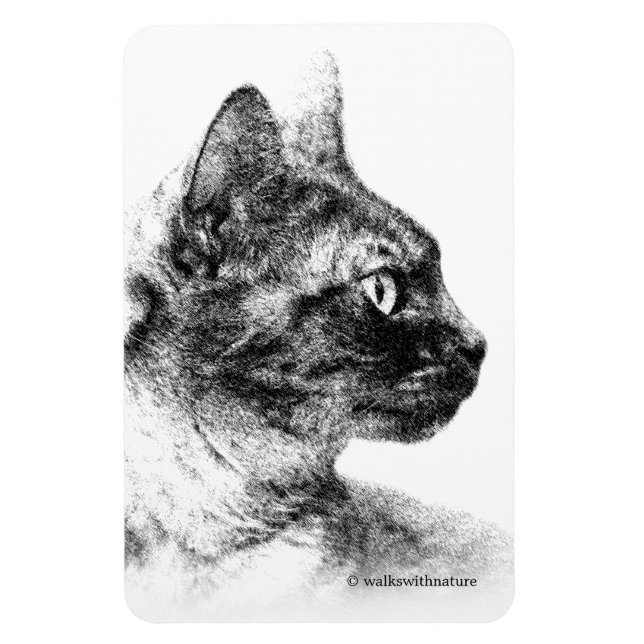 Stella the Gray Cat Magnet (Vertikal)