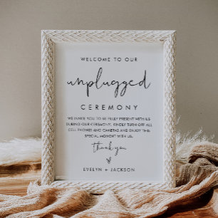 STELLA Unplugged Wedding Ceremony Sign Poster