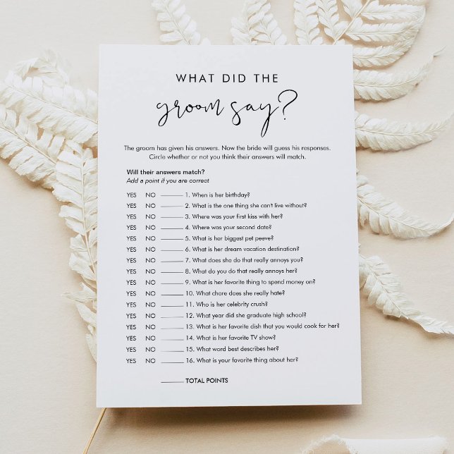 STELLA Was hat der Groom gesagt, Bridal Game Card Einladung (Von Creator hochgeladen)