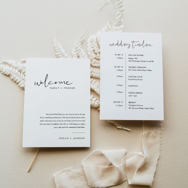 STELLA Wedding Welcome Bag Letter & Timeline Card Einladung (Von Creator hochgeladen)
