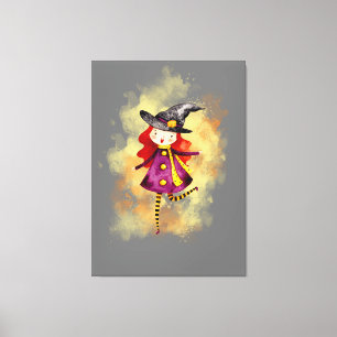 Stellalunarts Halloween Niedliches Mädchen Leinwanddruck