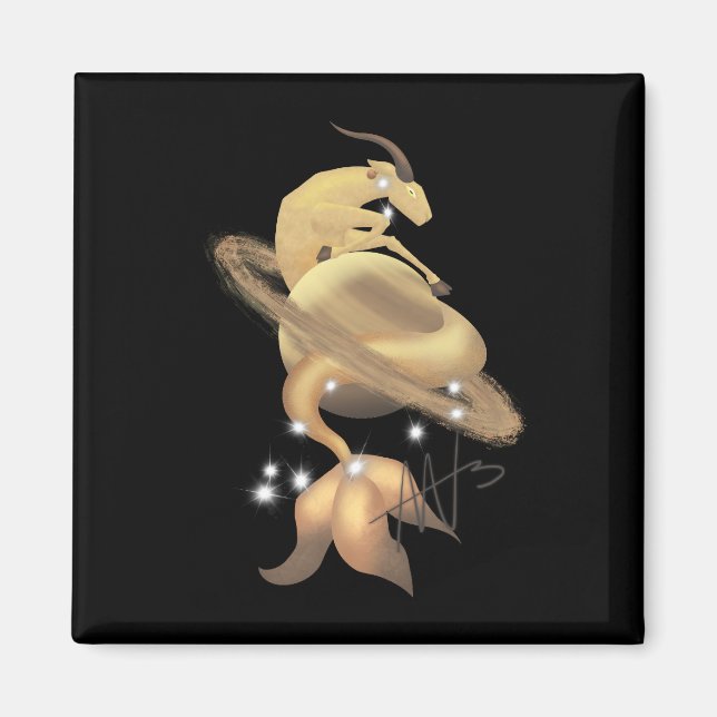 Stellar Capricorn Saturn Zodiac Magnet (Vorne)