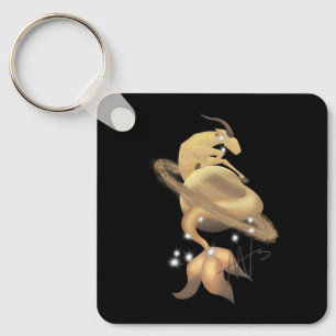 Stellar Capricorn Saturn Zodiac Metall Schlüsselanhänger