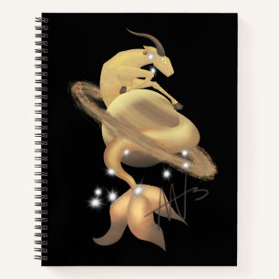 Stellar Capricorn Saturn Zodiac Spiral Notizbuch