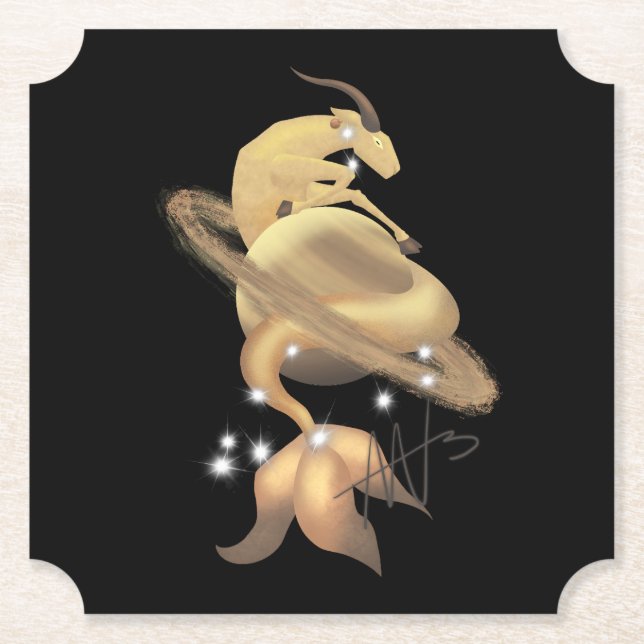 Stellar Capricorn Saturn Zodiac Untersetzer (Vorderseite)