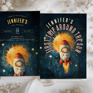 Stellar Celebration: Erster Geburtstag im Orbit Einladung