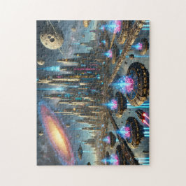 Stellar Cities Futuristic Neon Cityscape