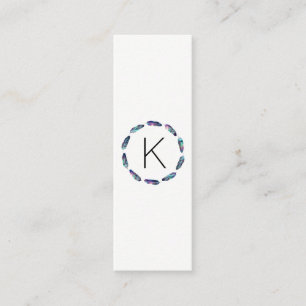 Stellar Federmuster mit Monogramm Mini Visitenkarte