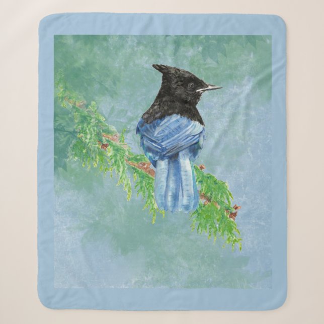 Stellar Jay Bird Arte e Cultura Sherpadecke (Vorderseite)