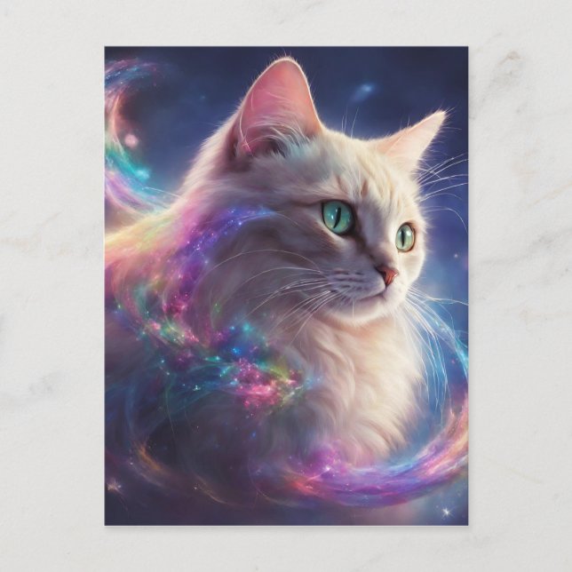 Stellar Kitty - kosmische Katzenkunst Postkarte (Vorderseite)