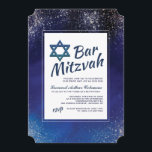 Stellar Night Bar Mitzvah Einladung<br><div class="desc">Eine trendige Bar Mitzvah-Einladung für die Feier Ihres Sohnes. Der Stern von David kann an jeden beliebigen Ort gezogen, größer oder kleiner ( -) gemacht oder eliminiert werden. (Freevector.com). (Design von Freepik.com). ()Die Karte ist leicht mit Ihrer Formulierung, Schriftart und Schriftart Farbe anzupassen.() Nicht genau das, was Sie suchen? Alle...</div>