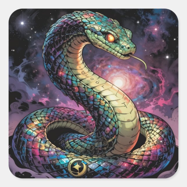Stellar Path – Journey Through the Universe´2 Quadratischer Aufkleber (Vorderseite)
