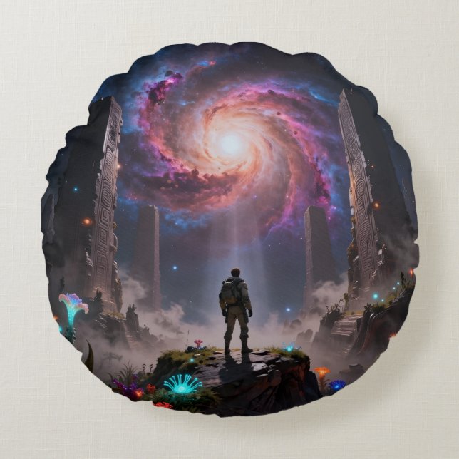 Stellar Path – Journey Through the Universe´3 Rundes Kissen (Vorderseite)