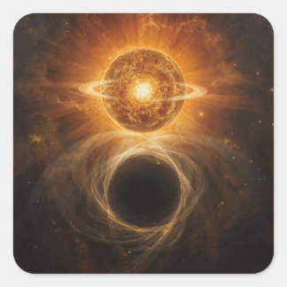 Stellar Singularität — Ein kosmisches Meisterwerk Quadratischer Aufkleber